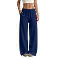 thumbnail image 1 of Wide Leg Sweatpants for Women Winter High Waisted Baggy Sweat Track Pants Drawstring Casual Pants with Pockets L, 1 of 8