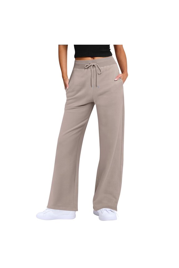 Wide Leg Trousers Women Boho Stretchy Palazoo Dressy Lightweight Work Travel Fitness Womens Pants Khaki