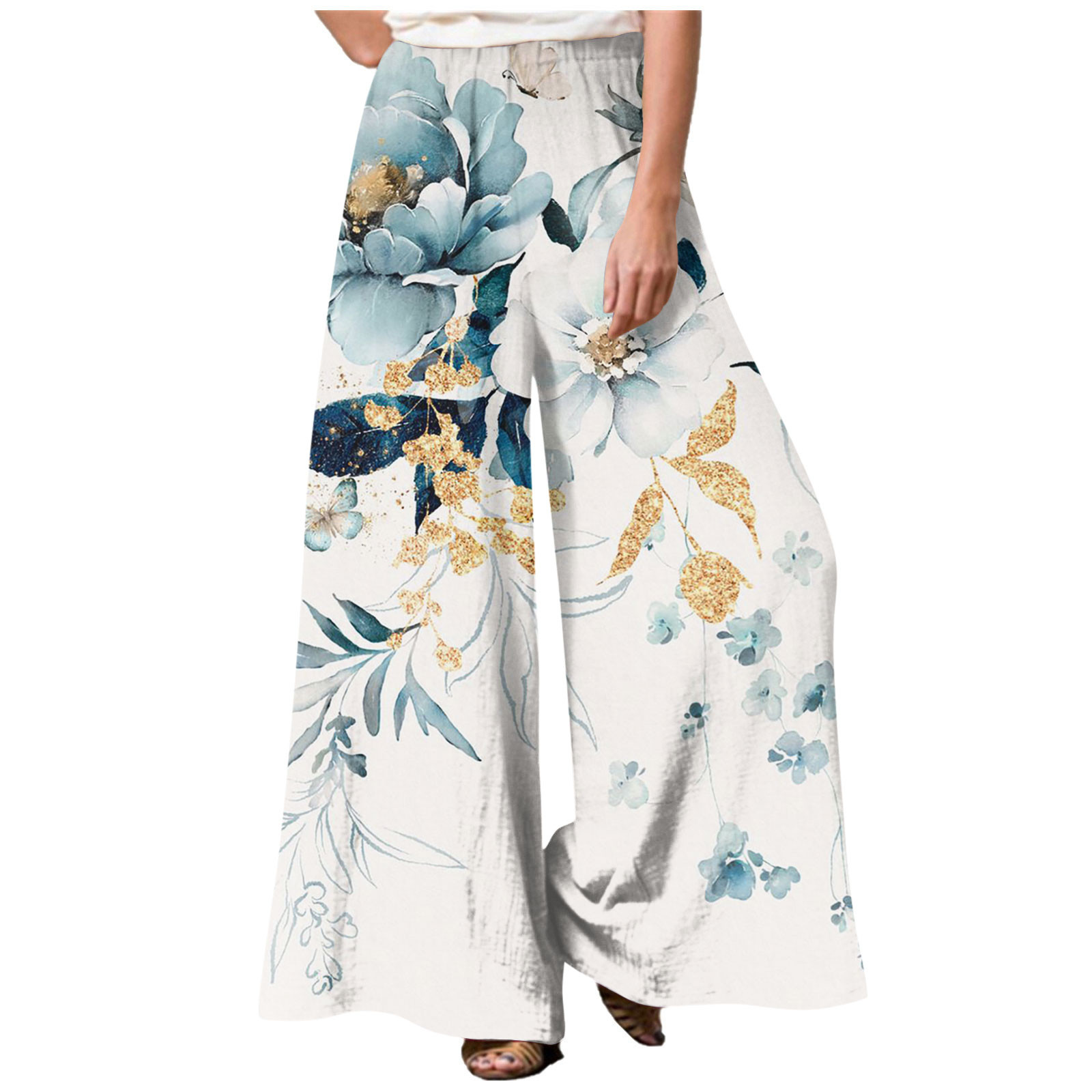 Wide Leg Trousers for Women Summer Baggy Ladies Pants High Waisted ...