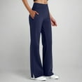 thumbnail image 1 of Wide Leg Yoga Pants Women with Pockets High Waist Stretch Dress Casual Leggings Loungewear Workout Sports Trousers Plus Size Spring Pants for Women Blue XL, 1 of 6