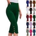thumbnail image 1 of Summer Plus Size Yoga Shorts for Womens High Waisted Solid Color Capris Matching Slim Fitting Yoga Gym Pants Leggings, 1 of 9