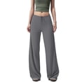 thumbnail image 1 of Wide Leg Yoga Pants for Women Elastic Waist Drawstring Pants Solid Color Workout Leggings Casual Comfy Trousers for Daily Wear, 1 of 5