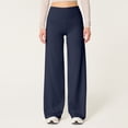thumbnail image 1 of Wide Leg Yoga Pants for Women High Waisted Comfy Lounge Stretchy Work Pants Soft Baggy Straight Leg Lounge Sweatpants Blue L, 1 of 5
