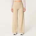 thumbnail image 1 of Wide Leg Yoga Pants for Women High Waisted Comfy Lounge Stretchy Work Pants Soft Baggy Straight Leg Lounge Sweatpants Brown 2XL, 1 of 5