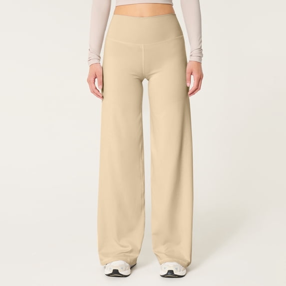 Wide Leg Yoga Pants for Women High Waisted Comfy Lounge Stretchy Work Pants Soft Baggy Straight Leg Lounge Sweatpants Brown 2XL