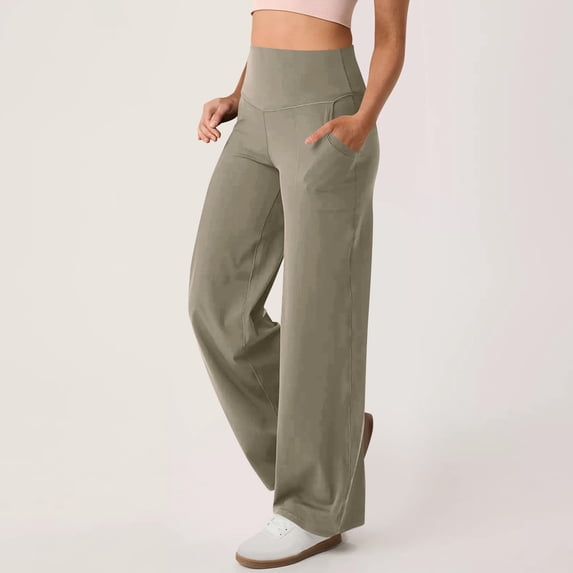 Wide Leg Yoga Pants for Women Long Solid Color Hip Lift Fitness High Waist Elastic Exercise Yoga Pants