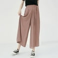 thumbnail image 1 of Asgosdo Wide Leg Yoga Pants for Women Pink Oversized Casual Wide Leg Pants Chiffon Pleated Long Pants, 1 of 6