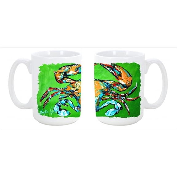 Wide Load Crab Dishwasher Safe Microwavable Ceramic Coffee Mug 15 oz.