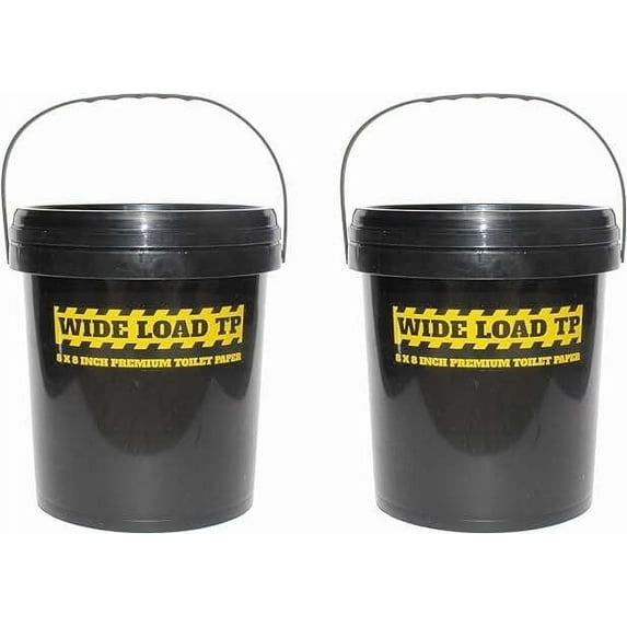 Wide Load TP (2 Pack) 8 x 8 inch flushable toilet paper in refillable buckets