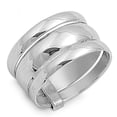 thumbnail image 1 of Wide Men's Wedding Clip Ring .925 Sterling Silver Band Jewelry Female Male Unisex Size 6, 1 of 4