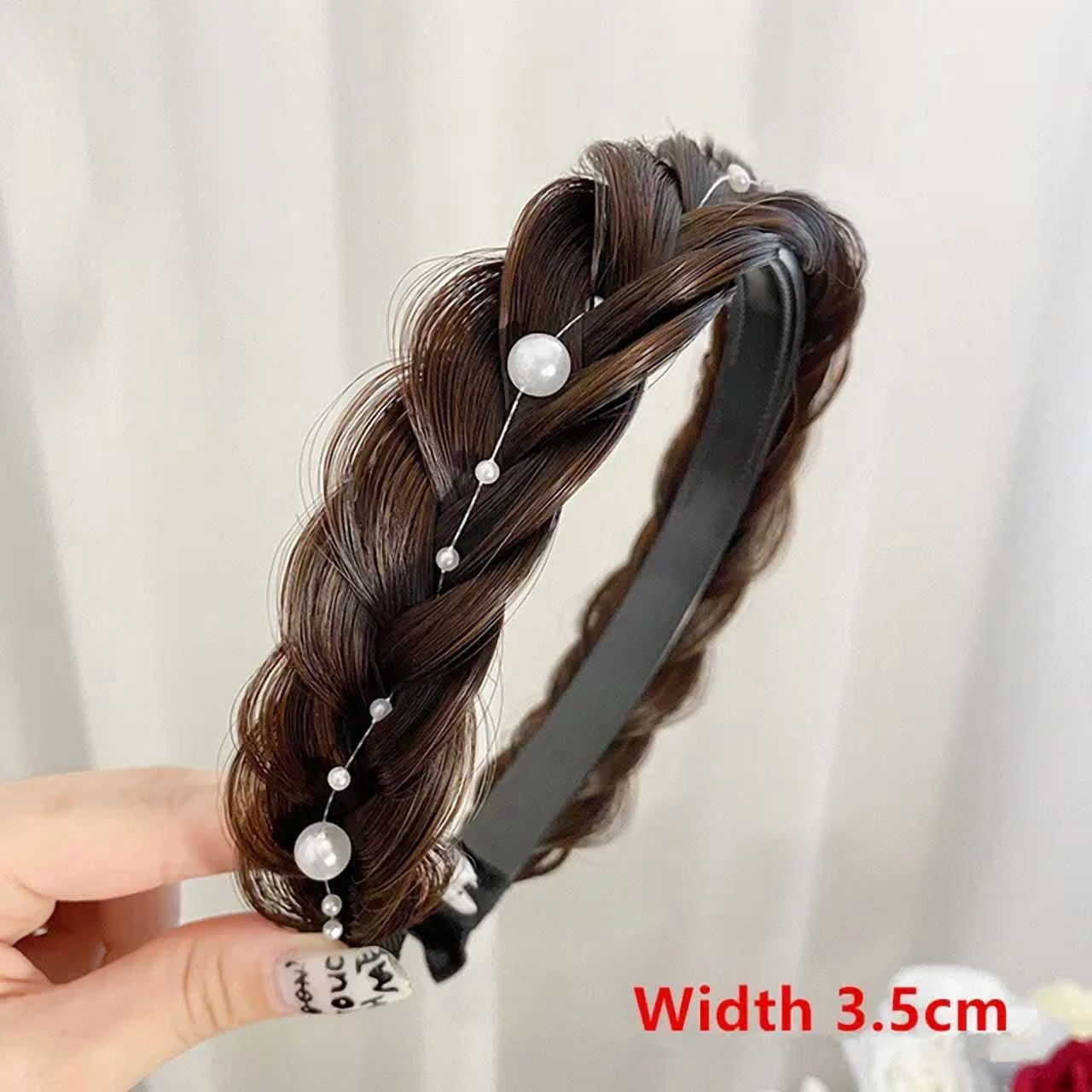 Wide Messy Braided Headband with Teeth Synthetic Hair Plaited Headband High Vowyore Wide Fishtail Braid Headband with Teeth - Classic  main image 2