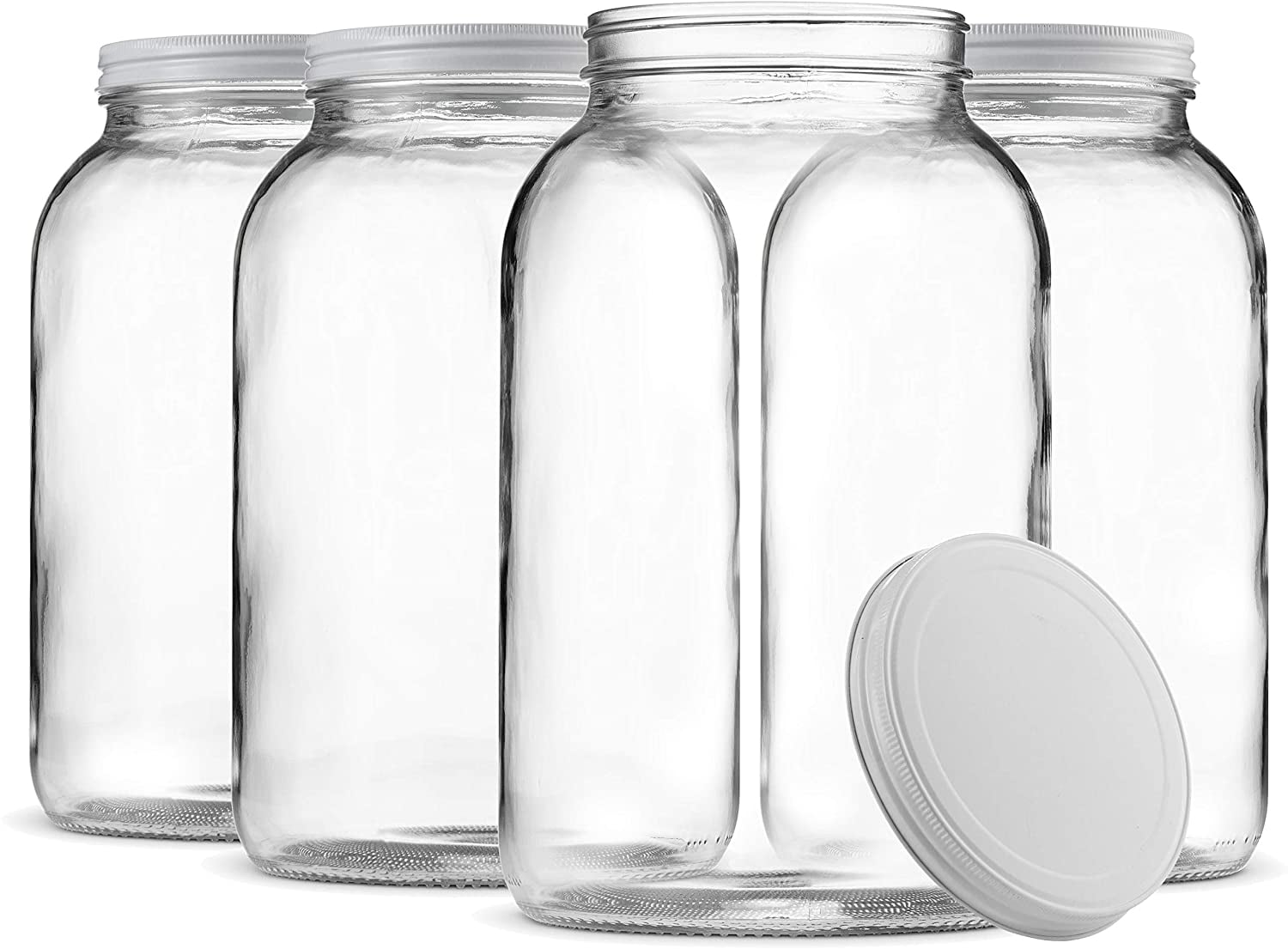 1 Gallon Clear Glass Jar - Wide Mouth with Lid (Case of 4) – Wine