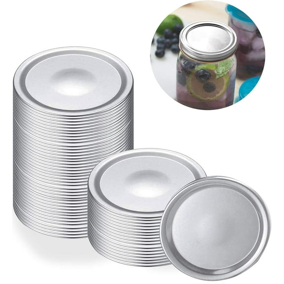 Wide Mouth Canning Lids,86mm Mason Canning Jar Lids,Leak Proof Split-Type Lids Wide Mouth Jar Lids Fits Ball and Kerr Large Mouth Jars(24 pcs)