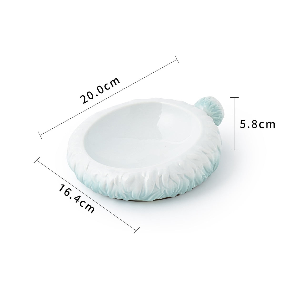 Wide Mouth Ceramic Pet Bowl, Shallow Raised Cat Bowl, Anti-Splash Slow Feeding Bowl for Small Dogs