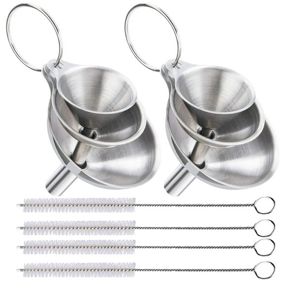 Wide Mouth Funnel Set Reusable for Oil Powder Funnels Filling Bottles Small Water