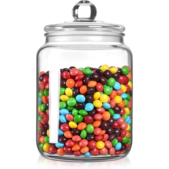 Wide Mouth Glass Jar with Lid, 68OZ Cookie Jar, for Kitchen Storage and Laundry Organization, Glass Jars with Sealing Ring for Cookies, Candy, Flour, Nuts