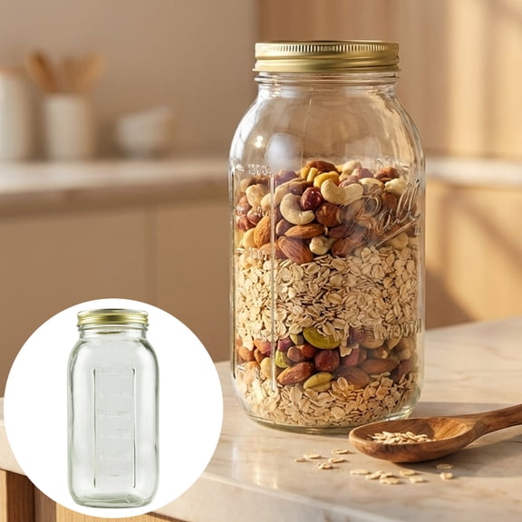 Wide Mouth Half Gallon Canning Jars with Lids and Rings, Extra Large Glass Jars for Home Canning and Pantry Storage