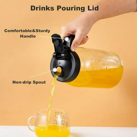 Wide Mouth Jars Pour Spout Lids,Wide Mouth Jars Pitcher Flip Cap Airtight Handle Lid,Leak Pro