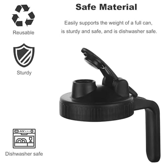 Wide Mouth Jars Pour Spout Lids,Wide Pitcher Flip Cap Airtight Handle Lid,Leak Proof Seal Cover,B