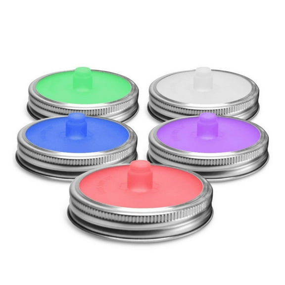 Wide Mouth Mason Jar Lids & Fermenting Lids - 5PCS Silicone Airlock Set