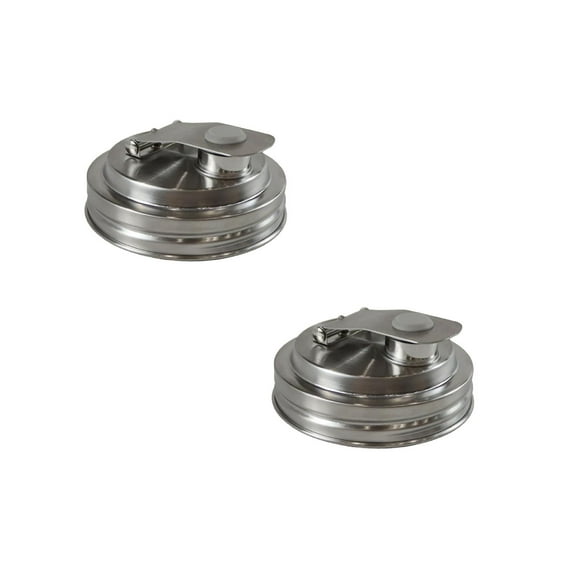 Wide Mouth Mason Jar Lids with Pour Spout - Stainless Steel Reusable Flip-Top Covers - Leakproof & Airtight for Tea, Milk, Juice - Turns Mason Jars into Drink Dispensers & Storage Containers