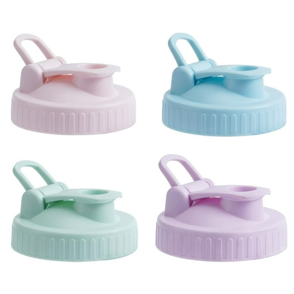 Pour Spout Lids for Ball Wide Mouth Mason Jars, Airtight Canning Jar Flip Cap Top Lid for Drinking, Salad, Dressing Pouring, Leak-Proof, Colorful Pack of 4