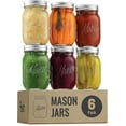 thumbnail image 1 of Wide Mouth Mason Jars 16 oz, 6 Pack Glass Jars with Lid & Seal Bands, 16oz Glass Canning Jars for Fermenting, Pickling, Freezing, Preserving, Meal Prep, 1 of 7