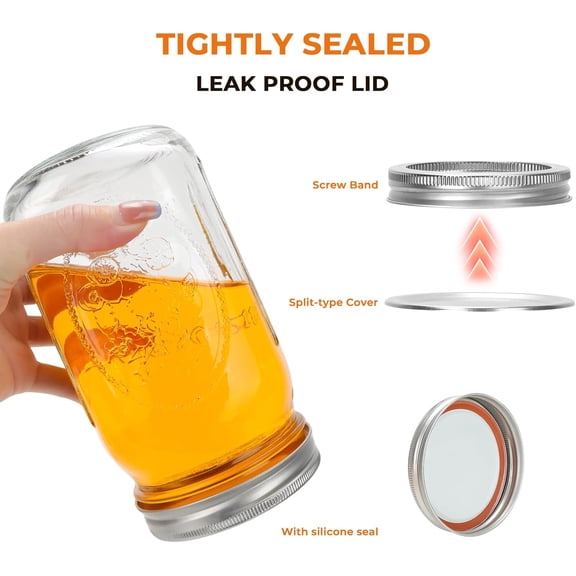 Wide Mouth Mason Jars 32 oz with Lids 12 Pack,Large Glass Mason Jars,1 Quart Clear Glass Jars for food Storage, Canning, Pickling, Dry Goods, Snacks, Candies$$Home Decor, Kitchen, & Other