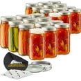 Wide Mouth Mason Jars 32 oz (Quart) Mason Jars with Lids and Bands (24
