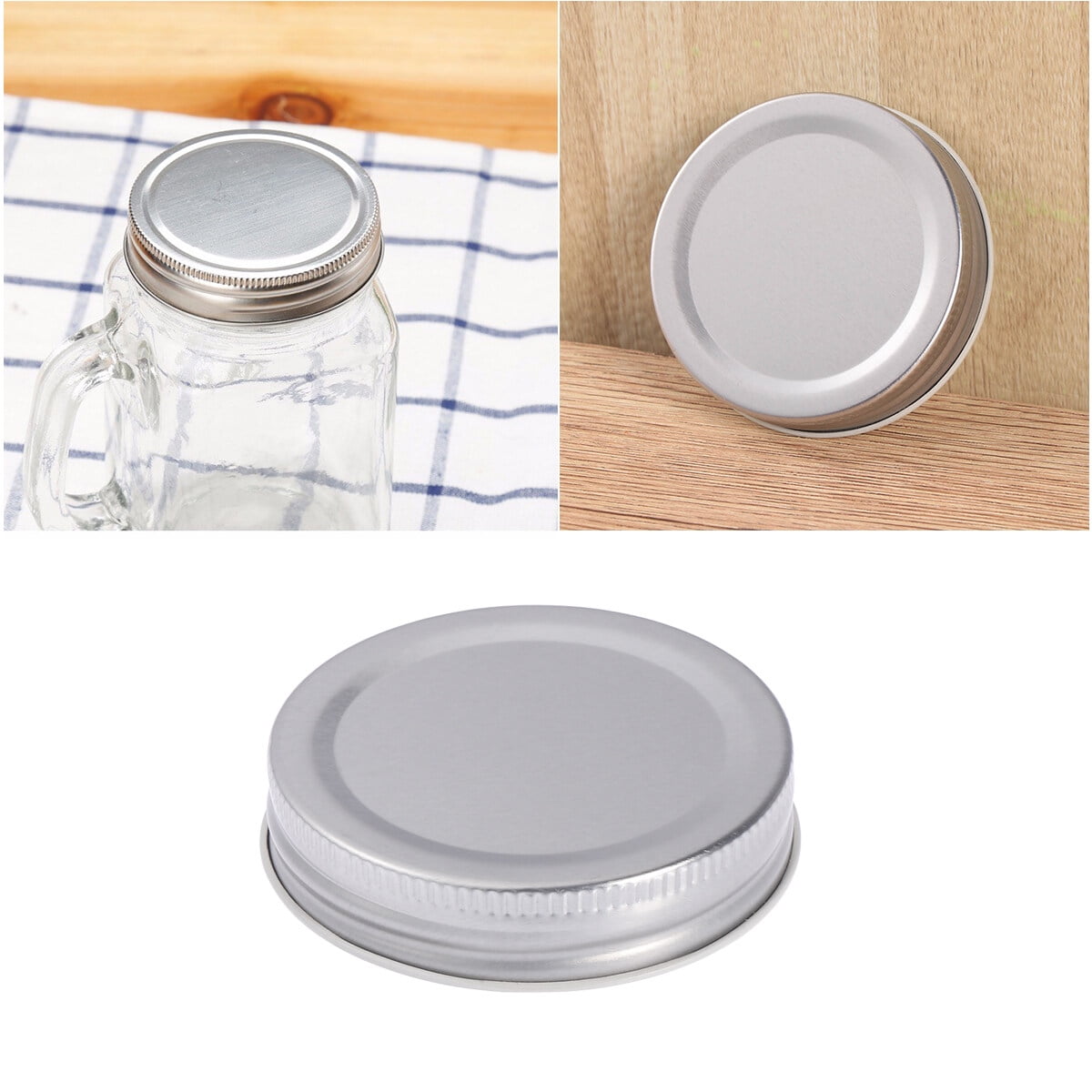 Wide Mouth Sealing Cap Bottle Capper Mason Jar Lids and Rings Caps for Bottles 4 Pcs