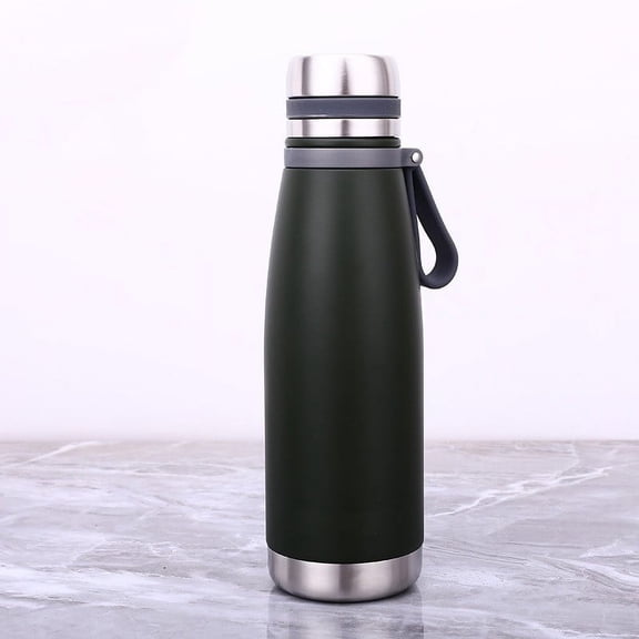 Wide Mouth Thermal Water Bottle for Hot and Cold Drinks, 20oz Double Wall Insulated, Leak Proof Cap, Great for Coffee Tea or Water, Stainless Steel