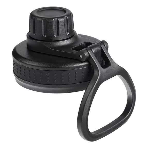 Wide Mouth Water Bottle Spout Replacement Lid - Leak-Proof, Durable, Compatible with 12-64oz Sports Bottles, Three-Finger Design, Black