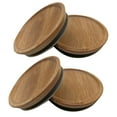 thumbnail image 1 of Wide Mouth Wooden Jar Lids 4pcs Set Natural Food Grade Material Airtight Seal with Silicone Ring for Glass Jars 92mm Wood Cap Replacement, 1 of 8