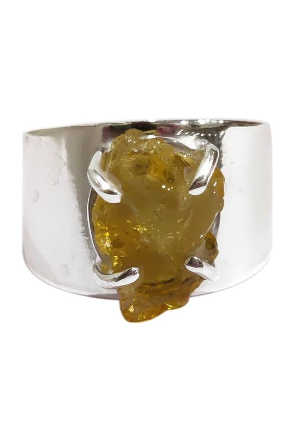 Wide Natural Citrine Ring, Rough Citrine Gemstone Ring, November Birthstone, 925 Sterling Silver, Womens Ring, Christmas, Thanksgiving, Tiny Ring, Handmade, Statement Jewelry, Rough Gemstone Jewelry