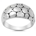 thumbnail image 1 of Wide Nugget Bead Bubble Wide Domed Ring .925 Sterling Silver Band Jewelry Female Male Unisex Size 6, 1 of 4