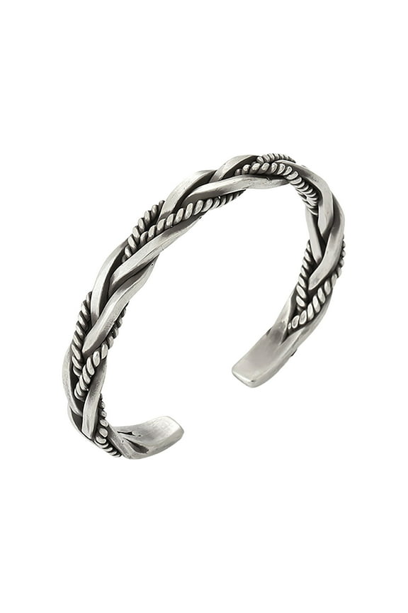 Wide Open Bracelet Handmade Twist Weave Bracelet For Men Vintage Open Bangle Copper Metal Open Bangle Twisted Bracelet Birthday Valentineâs Day Christmas Jewelry Gift