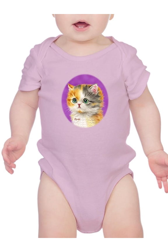 Wide Open Eyes Cat Bodysuit Infant -Kayomi Harai Designs, Newborn