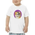 thumbnail image 1 of Wide Open Eyes Cat T-Shirt Toddler -Kayomi Harai Designs,  5 Toddler, 1 of 4