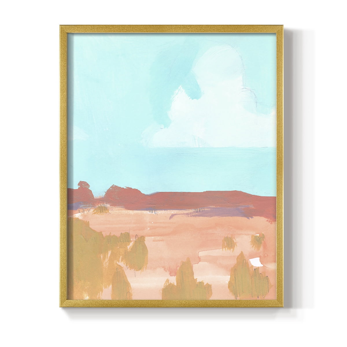 Wide Open Spaces I Framed Print in Gold Solid Wood 22 x 28 Framed Print