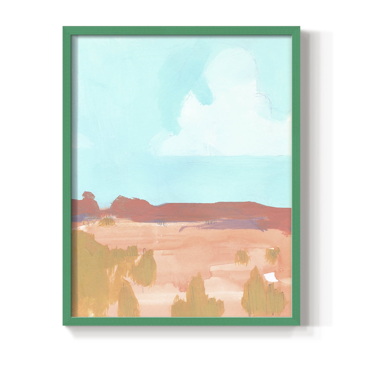 Wide Open Spaces I Framed Print in Green Solid Wood 11 x 14 Framed Print