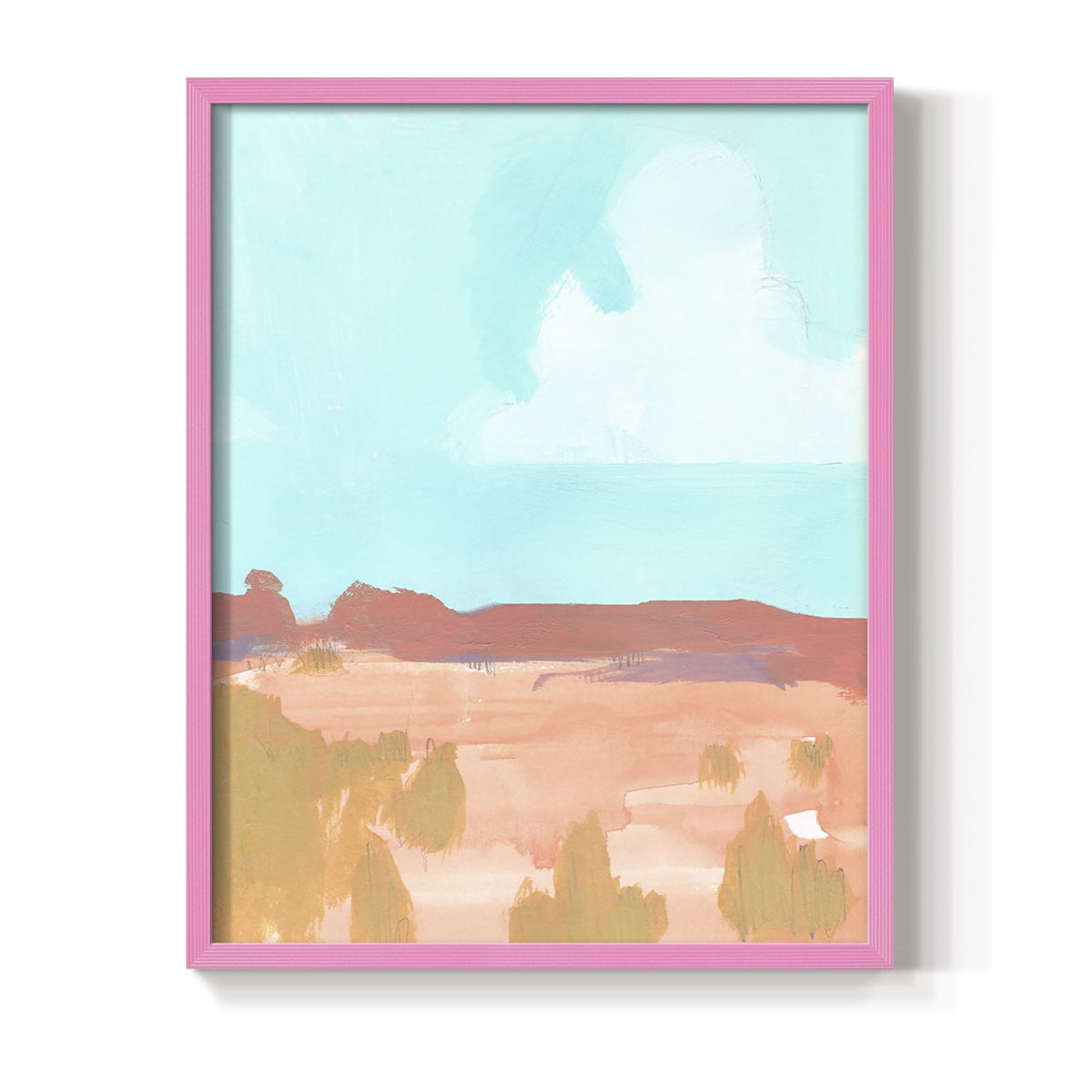 Wide Open Spaces I Framed Print in Pink Solid Wood 11 x 14 Framed Print