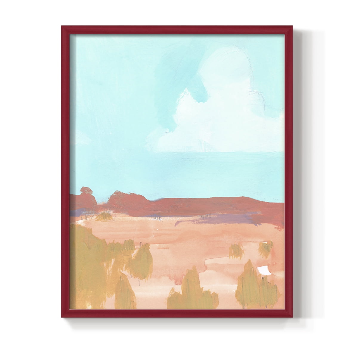Wide Open Spaces I Framed Print in Red Solid Wood 8 x 10 Framed Print