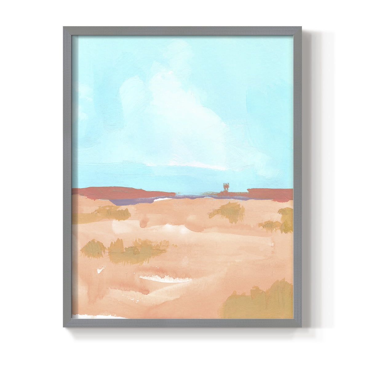 Wide Open Spaces II Framed Print in Gray Solid Wood 16 x 20 Framed Print