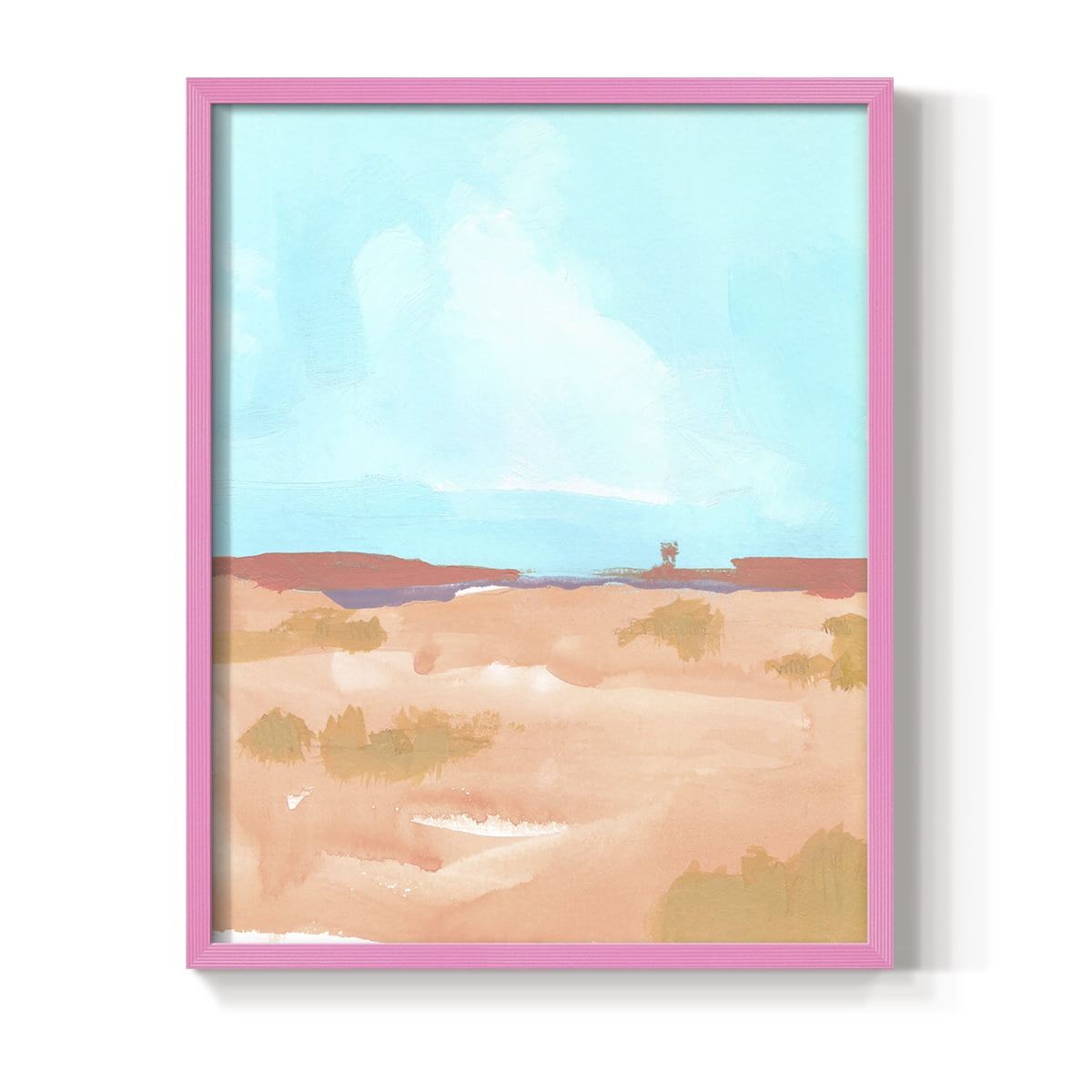 Wide Open Spaces II Framed Print in Pink Solid Wood 11 x 14 Framed Print