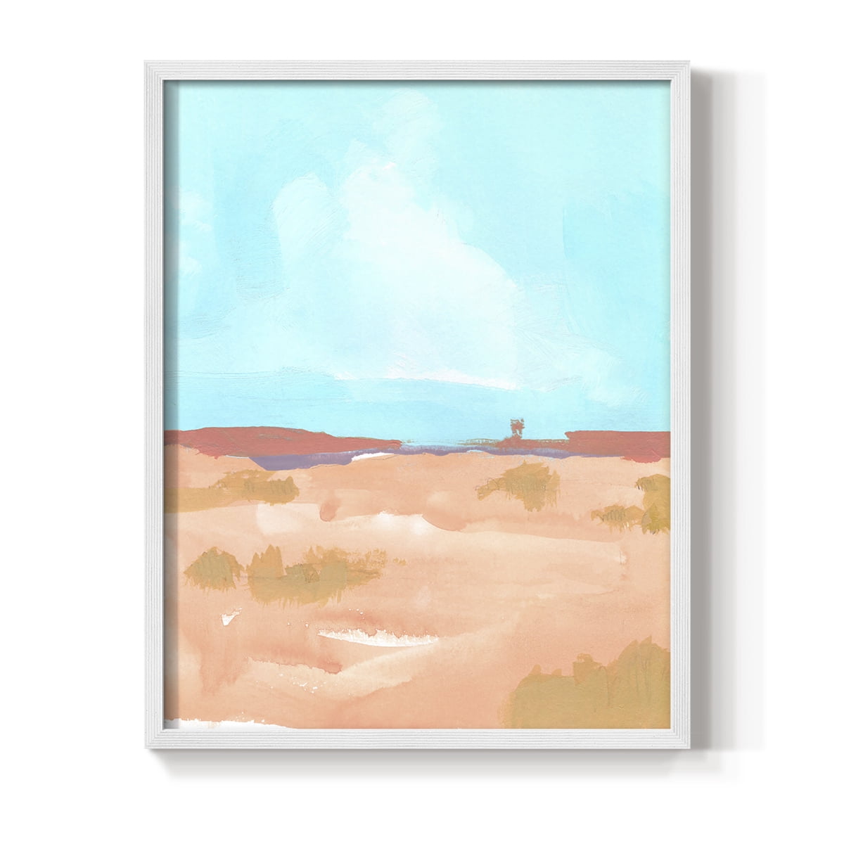Wide Open Spaces II Framed Print in White Solid Wood 8 x 10 Framed Print