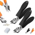 thumbnail image 1 of Wide Opening Anti, 2026 New Professional Slant Head Nail Clipper - Wide Opening Anti-Splash Design for Thick & Ingrown Toenails, Easy-Grip Ergonomic Clippers for Men and Women(Black,2PC), 1 of 7