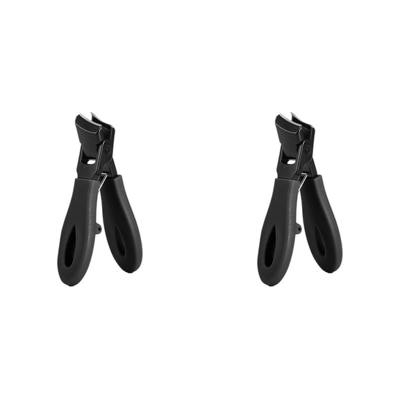 Wide Opening Anti‑Splash Slanted Clipper Black - Wide Jaw Opening Slanted Nail Clipper Stainless Fingernail Clippers Nail Tip Cutter for Men Women Curved Toenail Clippers for Thick Toenails for
