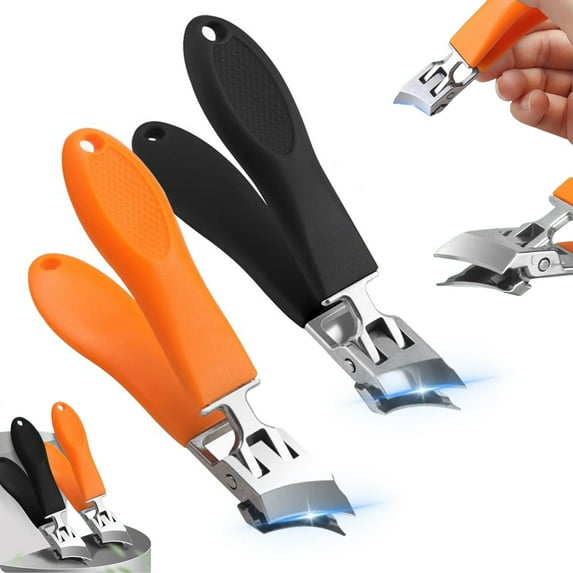 Wide Opening Anti-Splash Slanted Nail Clipper, 2026 Upgraded Ingrown Nail Clippers Wide Slanted Clippers, Curved Toenail Clippers, Easy to Use Nail Tools for Women and Men