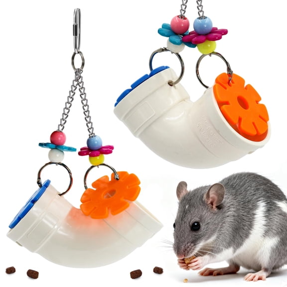 Wide-Opening Hanging Rat Foraging Toy – Slow Feeder Puzzle with Easy-Clean Design, Enrichment Cage Accessory for Mice & Rodents