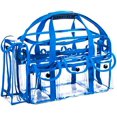 thumbnail image 1 of Wide Opening Large Professional Clear PVC Travel Makeup Artist Set Cosmetic Nails Beauty Transparent Vinyl Tool Organizer Work Beach Diaper Bag With 6 External Pockets & Strap (Blue), 1 of 7